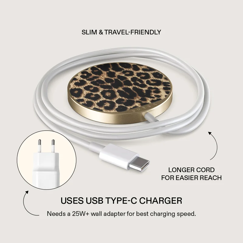Burga Wireless Charger Player Gold Burga MagSafe Magnetic Wireless Charger 15W – Qi2 Certified Fast Charging Pad with USB Type-C Cable, Compatible with Newer & Qi2 Android Devices, Slim Travel-Friendly Design Player Gold  | Best Price UAE